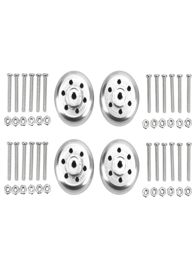 Astibym Hub Wheel Rims with Soft Rubber Tires, 4WD Rubber Tires Aluminum Alloy Wheel Hub for WPL C14 C24 B14 B24 B16 B36 1/16 RC Car Upgrade Part(Silver), car model accessories - Image 4
